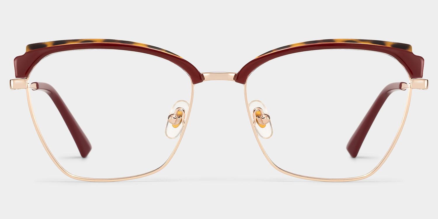 Phoebe Browline Red Frame Eyeglasses for Woman| ZEELOOL UK1