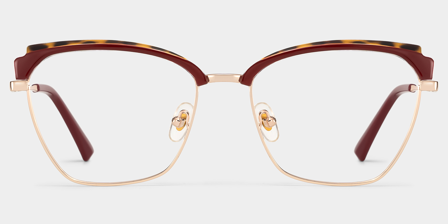Phoebe Browline Red Frame Eyeglasses for Woman| ZEELOOL UK1