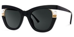 Pearl Cateye Black Glasses1