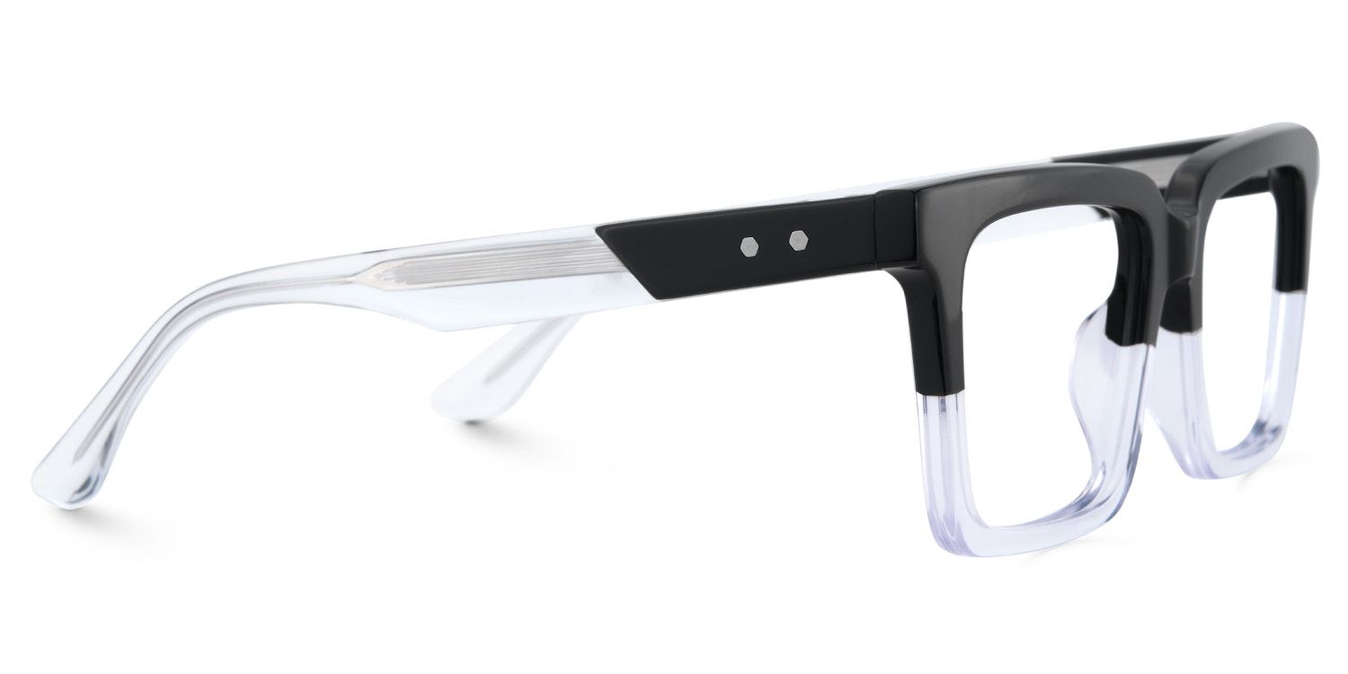 Black Clear Square Frame Glasses - Hattie on Sale | ZEELOOL UK3