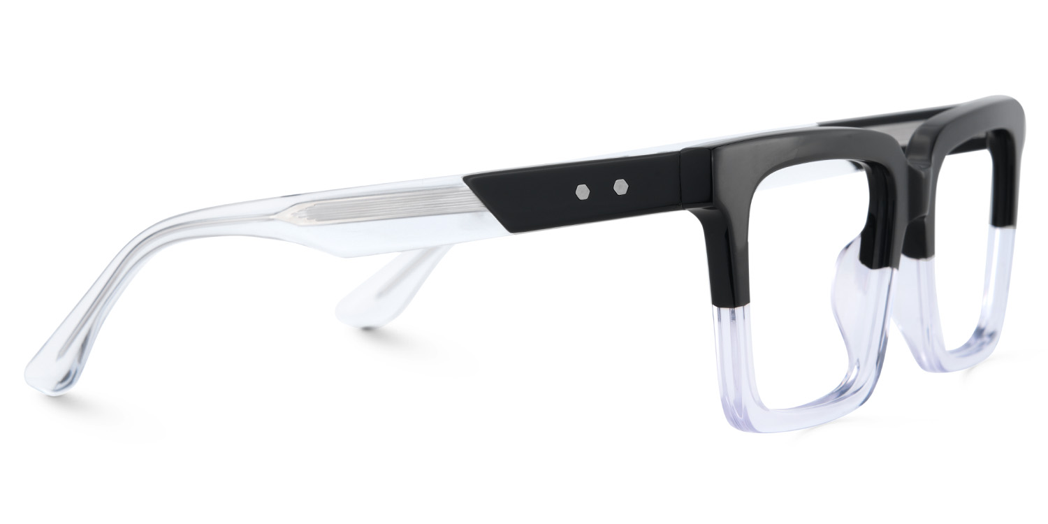 Black Crystal Square Frame Glasses - Hattie on Sale | ZEELOOL UK3