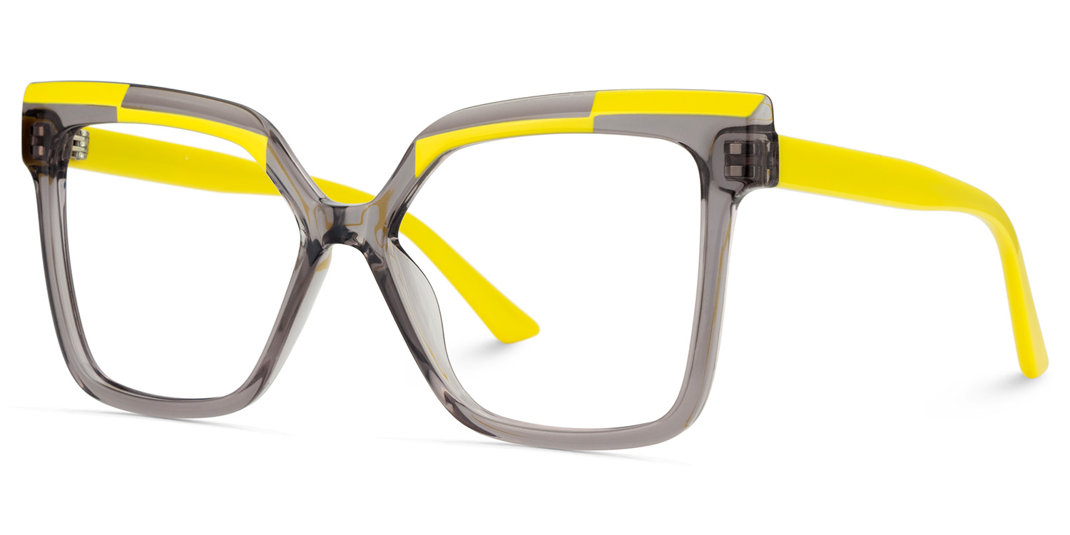 Eboney Square Gray Eyeglasses and Glasses Frames2