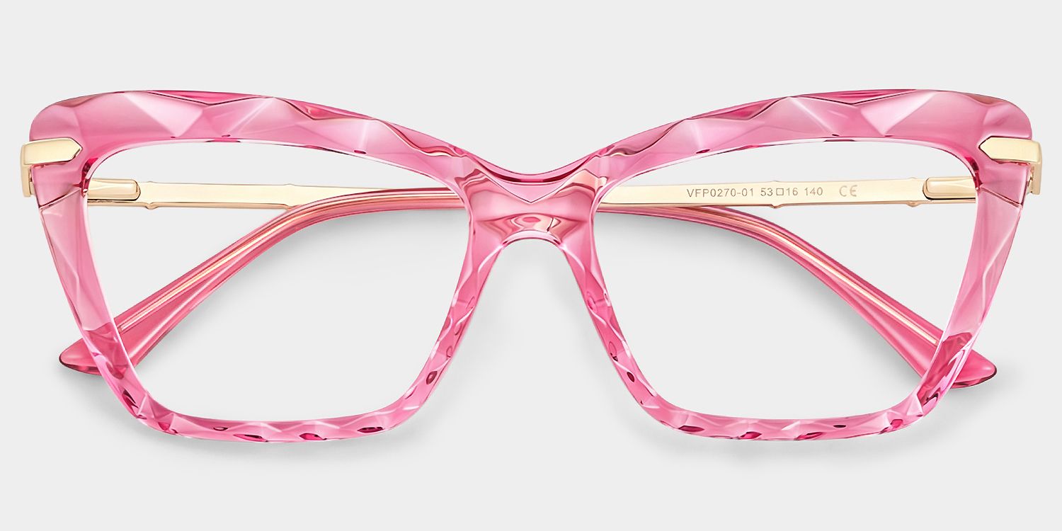 Juliet Pink Cat-eye Frame Glasses for Women | ZEELOOL UK1