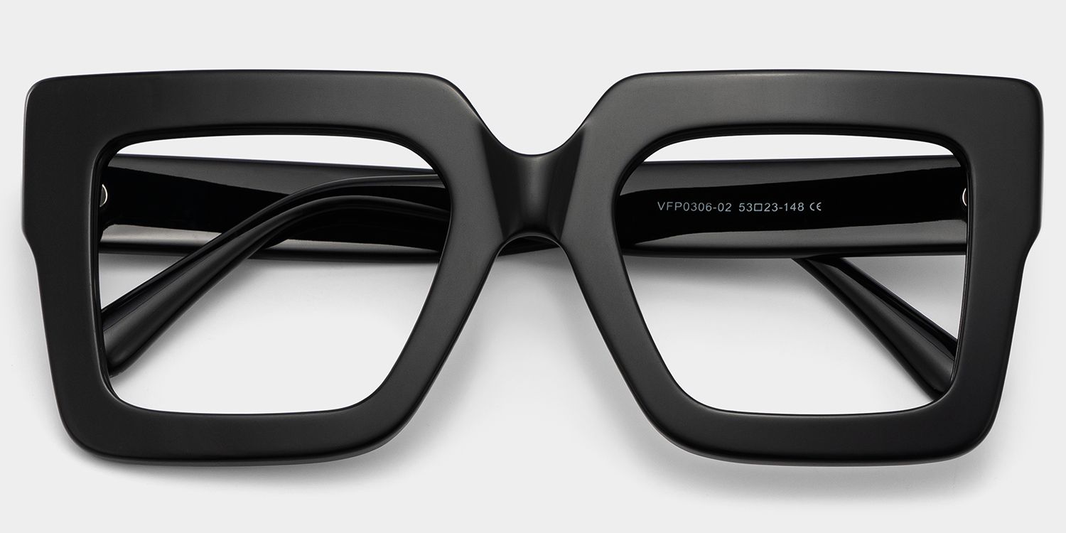 Brandon Square Black Frames and Prescription Glasses1
