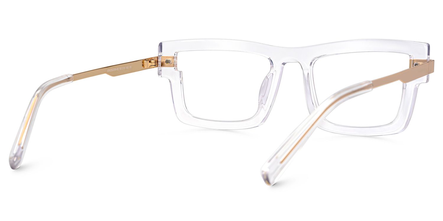 Yahia Rectangle Clear Prescription Glasses for Men | ZEELOOL UK3