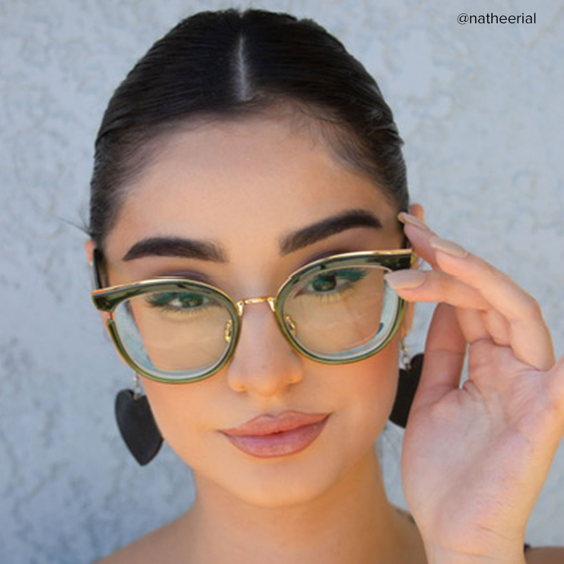 Laraine Cat Eye Green Glasses6
