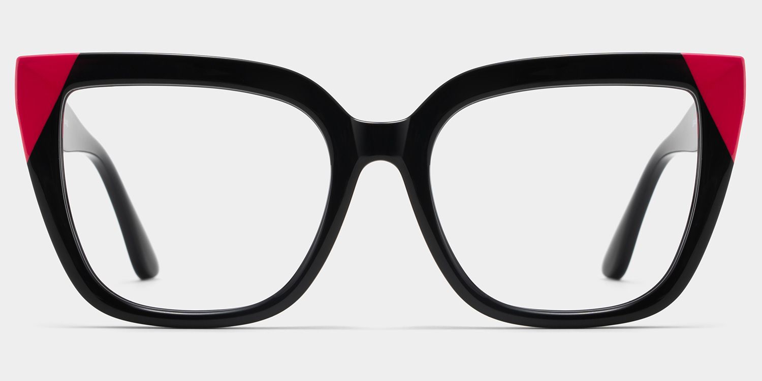 Square Black Pink Eyeglasses- Mirta Acetate Frame Glasses0