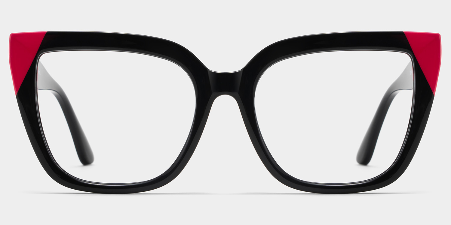 Square Black Pink Eyeglasses- Mirta Acetate Frame Glasses0