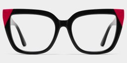 Mirta Black Pink Square Glasses0