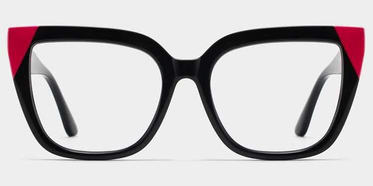 Mirta Black Pink Square Glasses