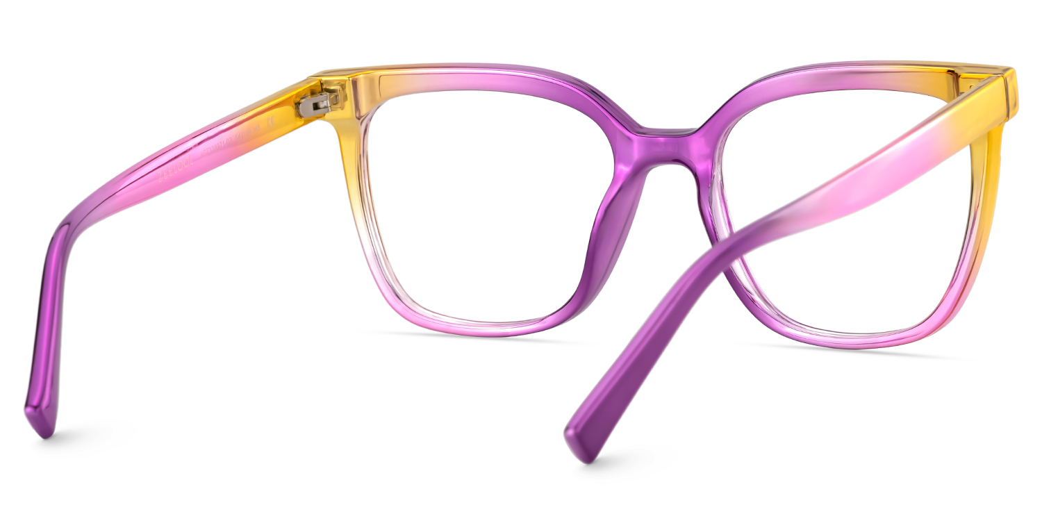 Leo Multicolor Square Prescription Glasses | ZEELOOL UK5