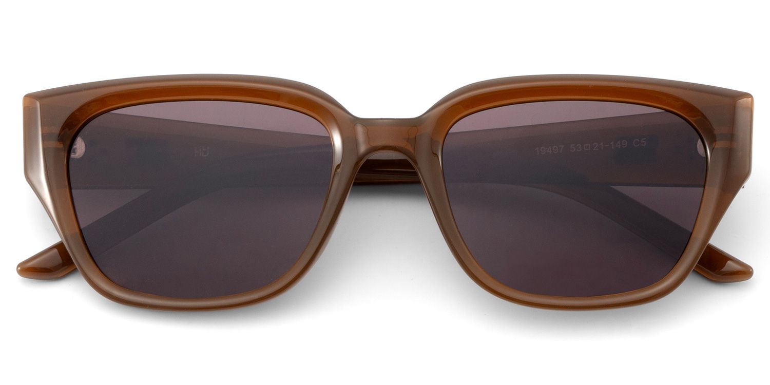 Serene Brown Clear Cat eye Polarized Sunglasses Online | ZEELOOL UK1