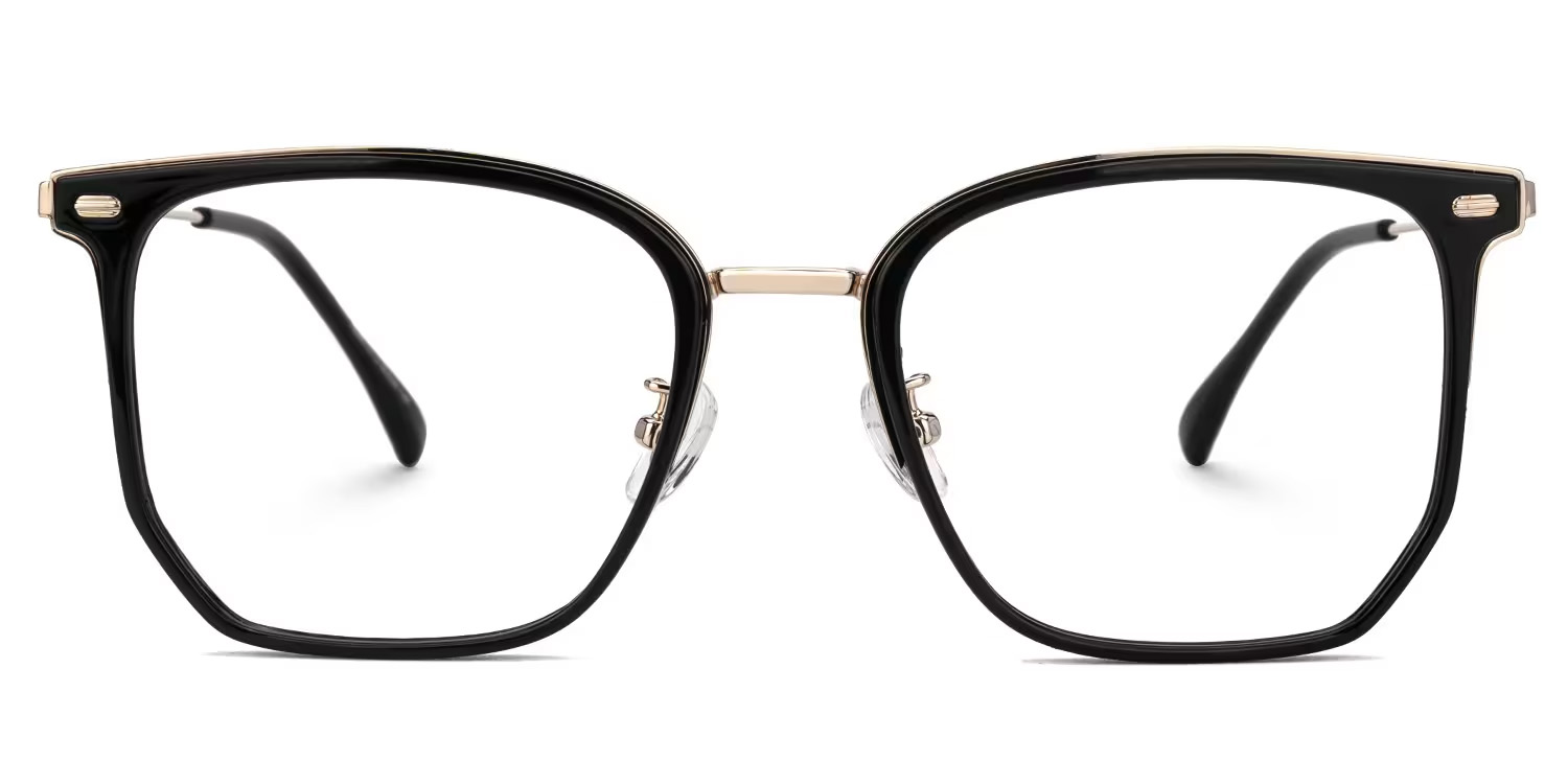 Roque Mixed-material Geometric Black Frame Glasses | ZEELOOL UK0
