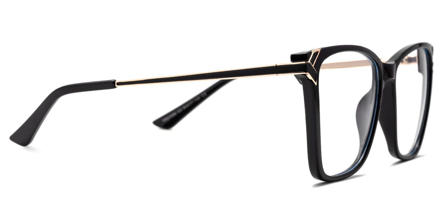 Tricee Square Black Glasses With Gold Arms For Females | ZEELOOL UK4