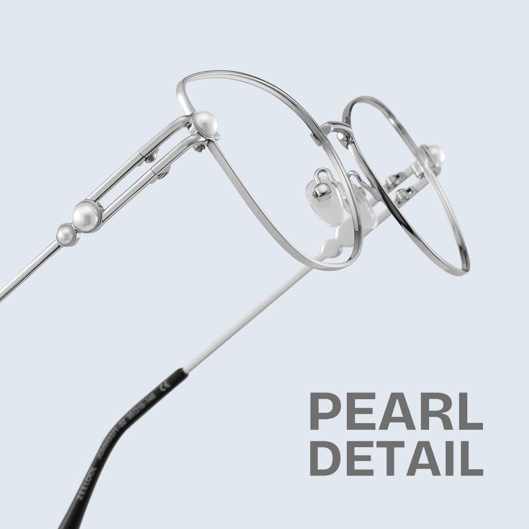Gaga Eyeglasses in Cat Eye Sliver Frame | ZEELOOL UK1