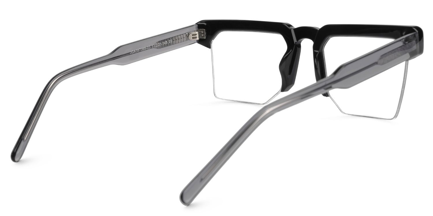 Myles Designer Eyeglasses in Browline Black Frame3