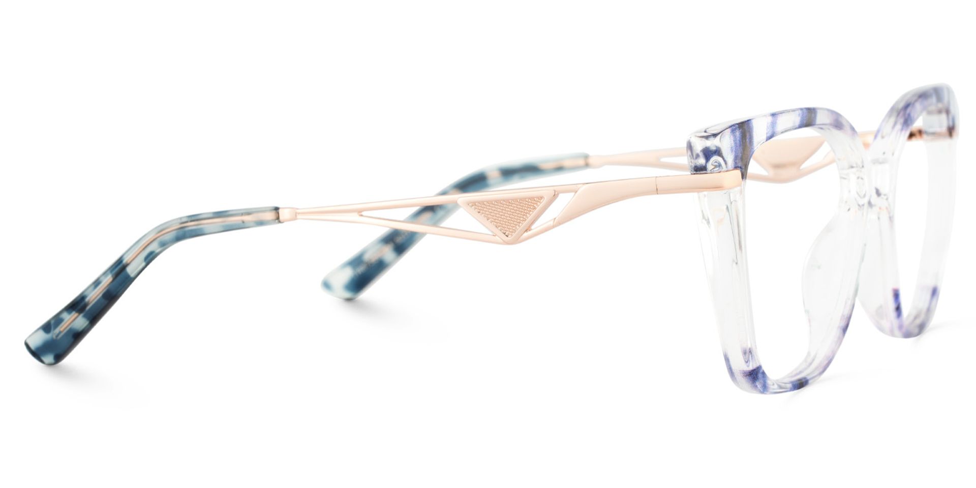 Cateye Shape Blue Light Blocking Glasses with Blue Pattern4