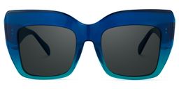 Charmaine Cat Eye Blue-Green Glasses0