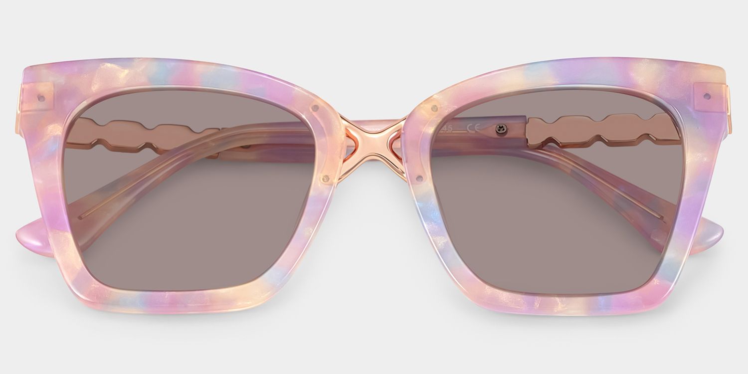 Darlyn Soft Pink Glasses in Cateye Full-Frame  | Zeelool1