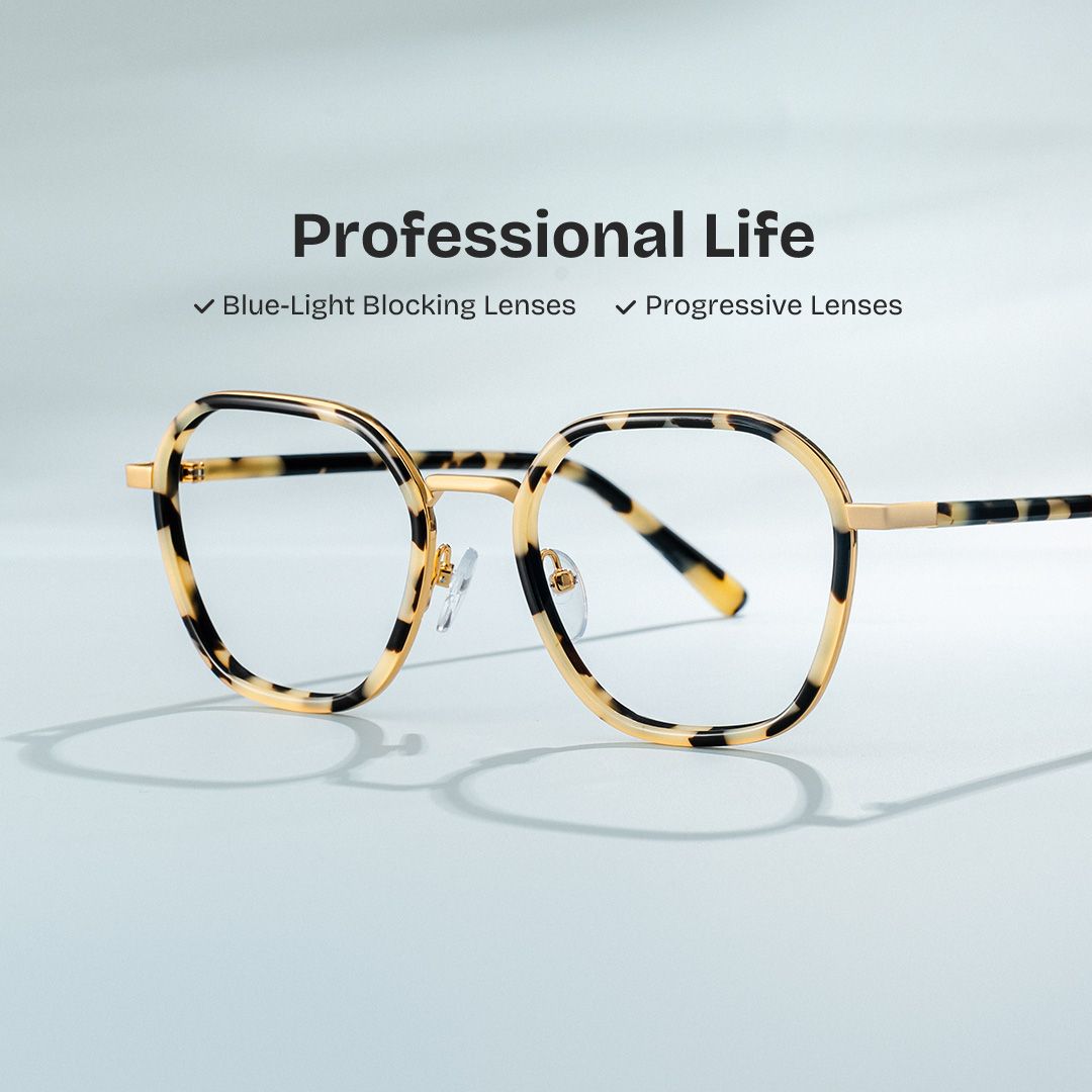 Mitchell Mixed Tortoise Frame Glasses with Geometric Shape | ZEELOOL UK1