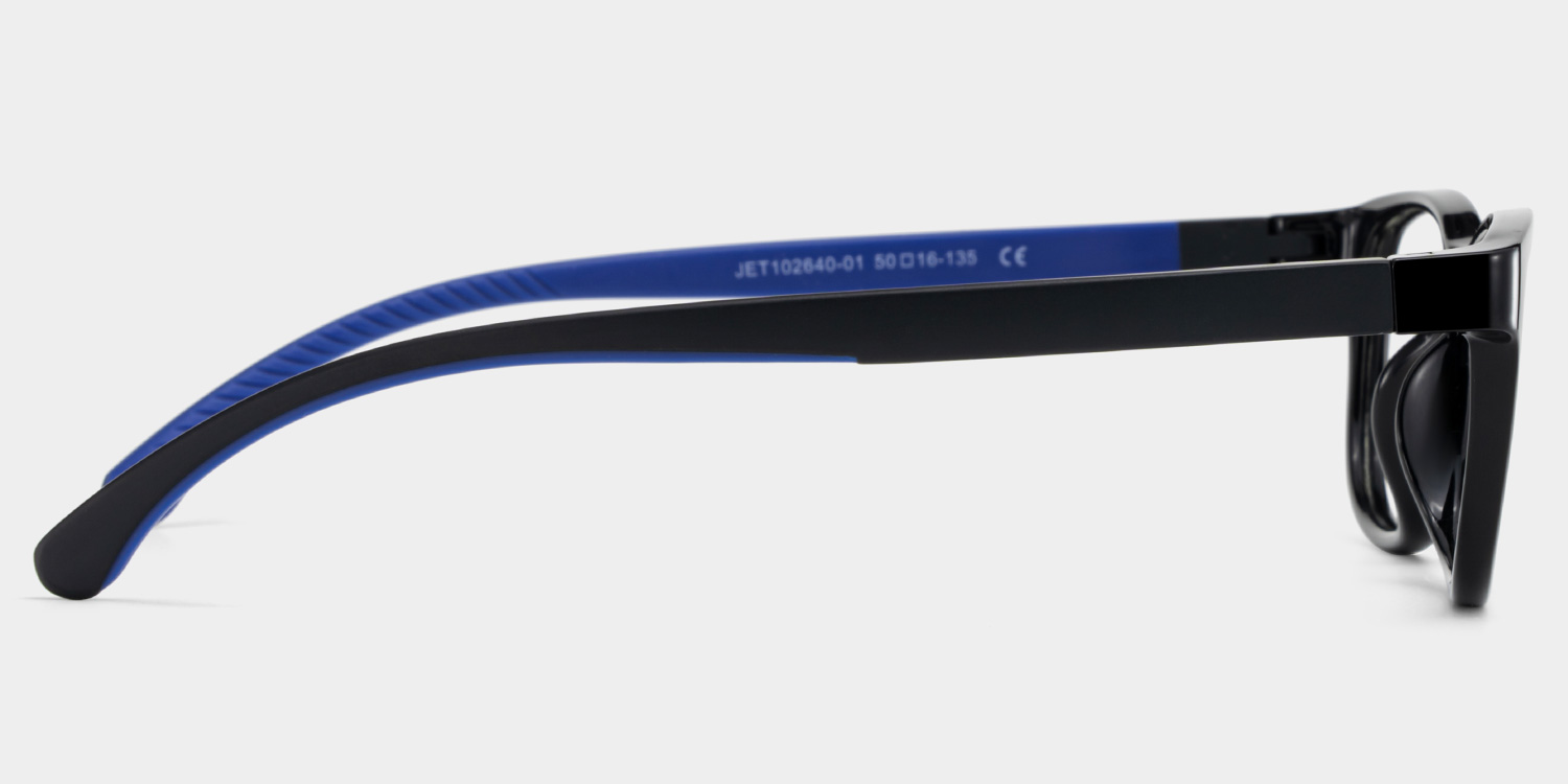 Robin Rectangle Black Blue Glasses3