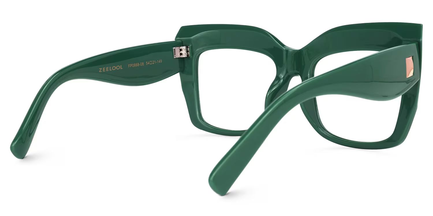 Alberta Cat-Eye Green Frame Glasses | ZEELOOL UK3