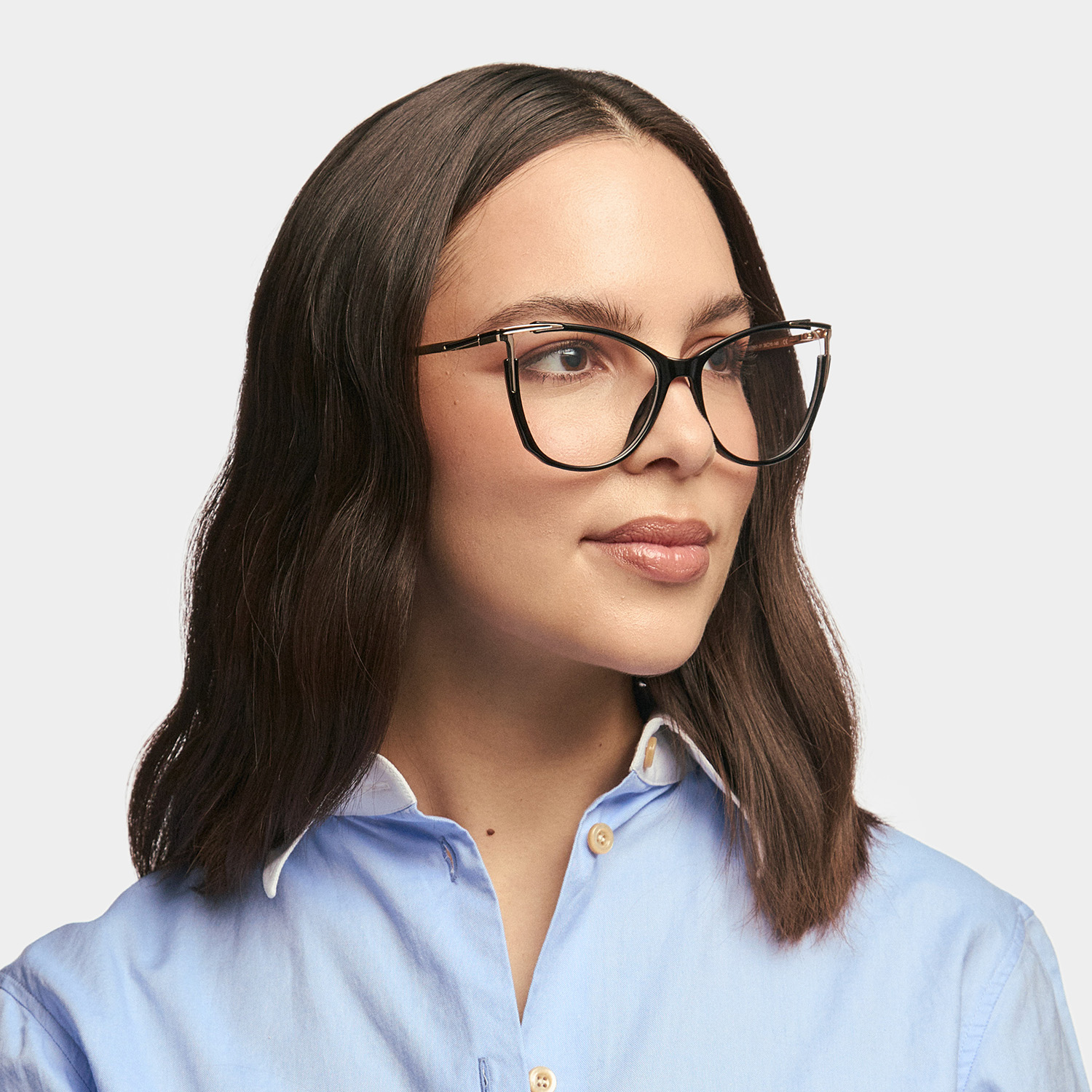 Yomary Cateye Black Glasses1