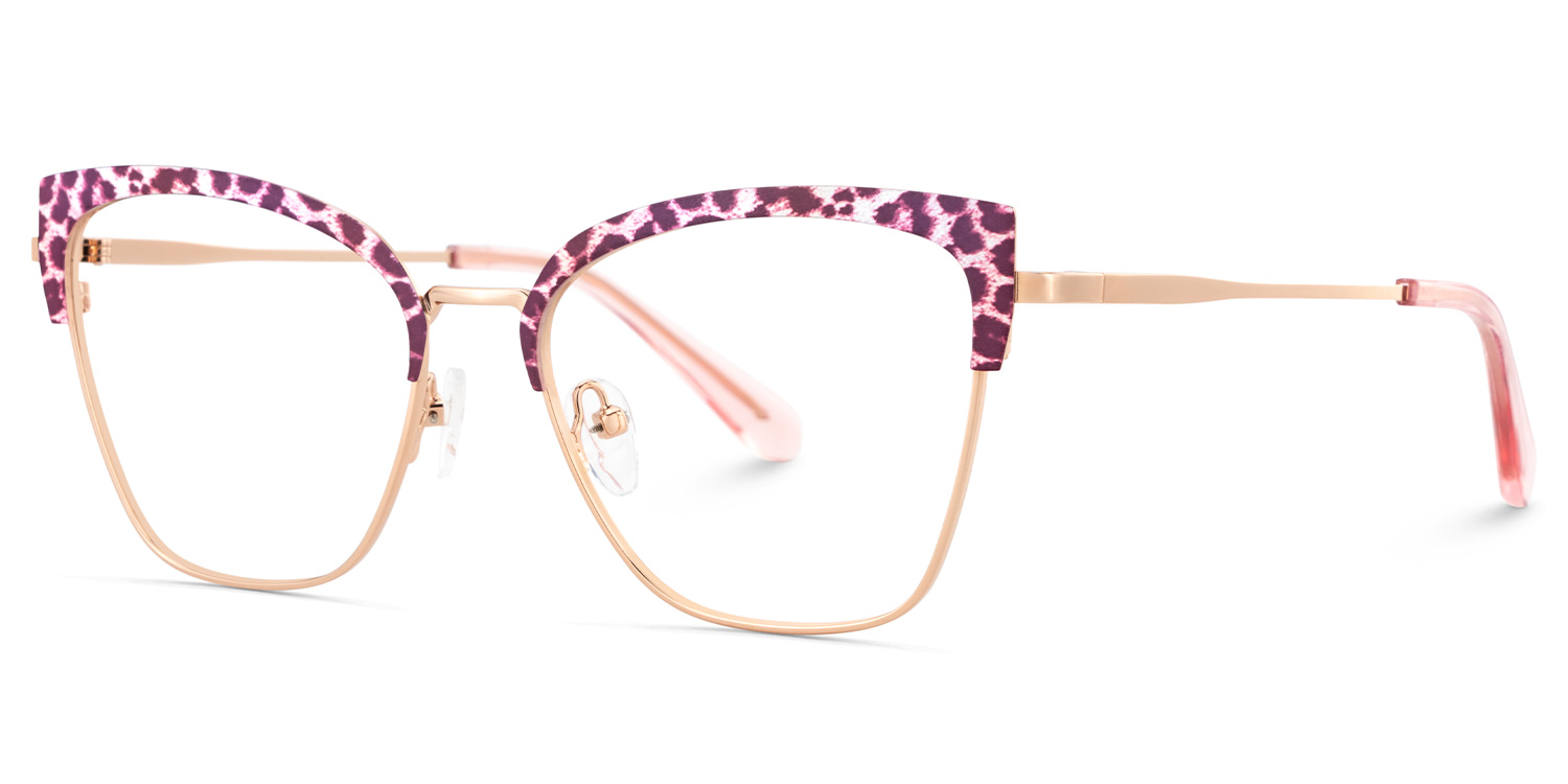 Harley Browline Pink Leopard Glasses3
