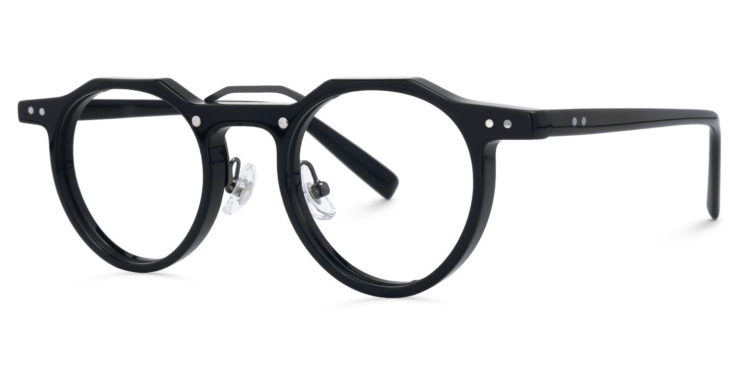 Adjustable Nose Pads Jerria Eyeglasses, Jerria Black Glasses -Zeelool1