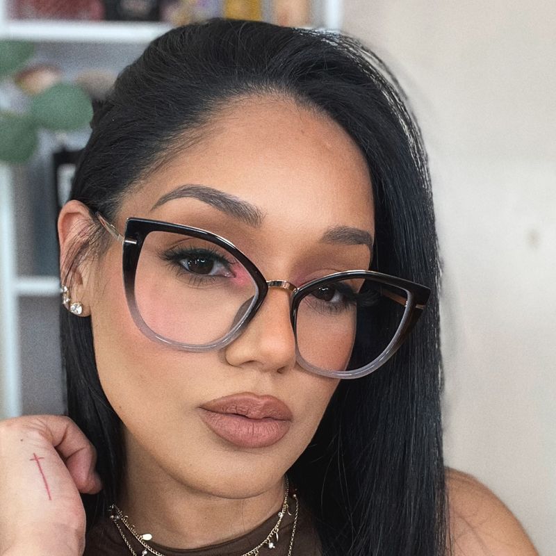 Tabrieah Cateye Gray-Black Glasses | ZEELOOL UK5