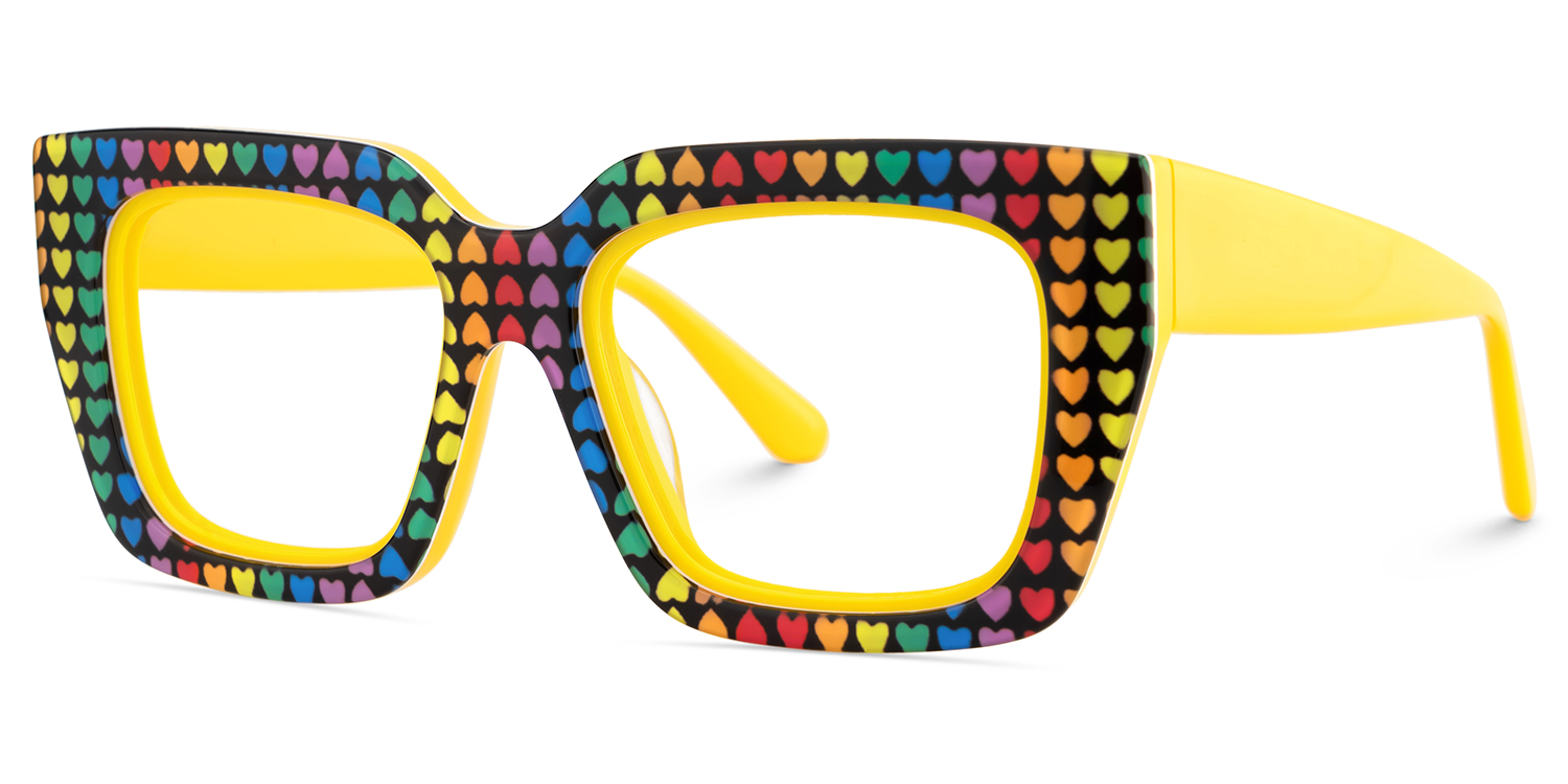 Kent Acetate Rainbow Frame Glasses with Square Shape | ZEELOOL UK3
