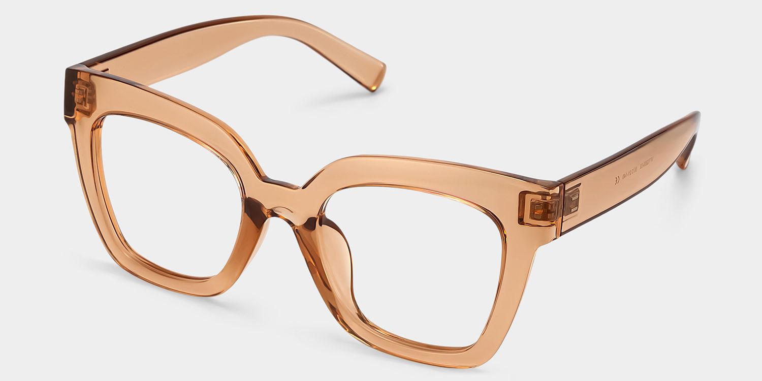 Malcolm Square Clear Beige Frame Glasses | ZEELOOL UK2