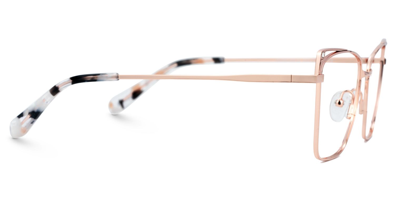 Rectangle Rose Gold Metal Glasses Frames | ZEELOOL UK2