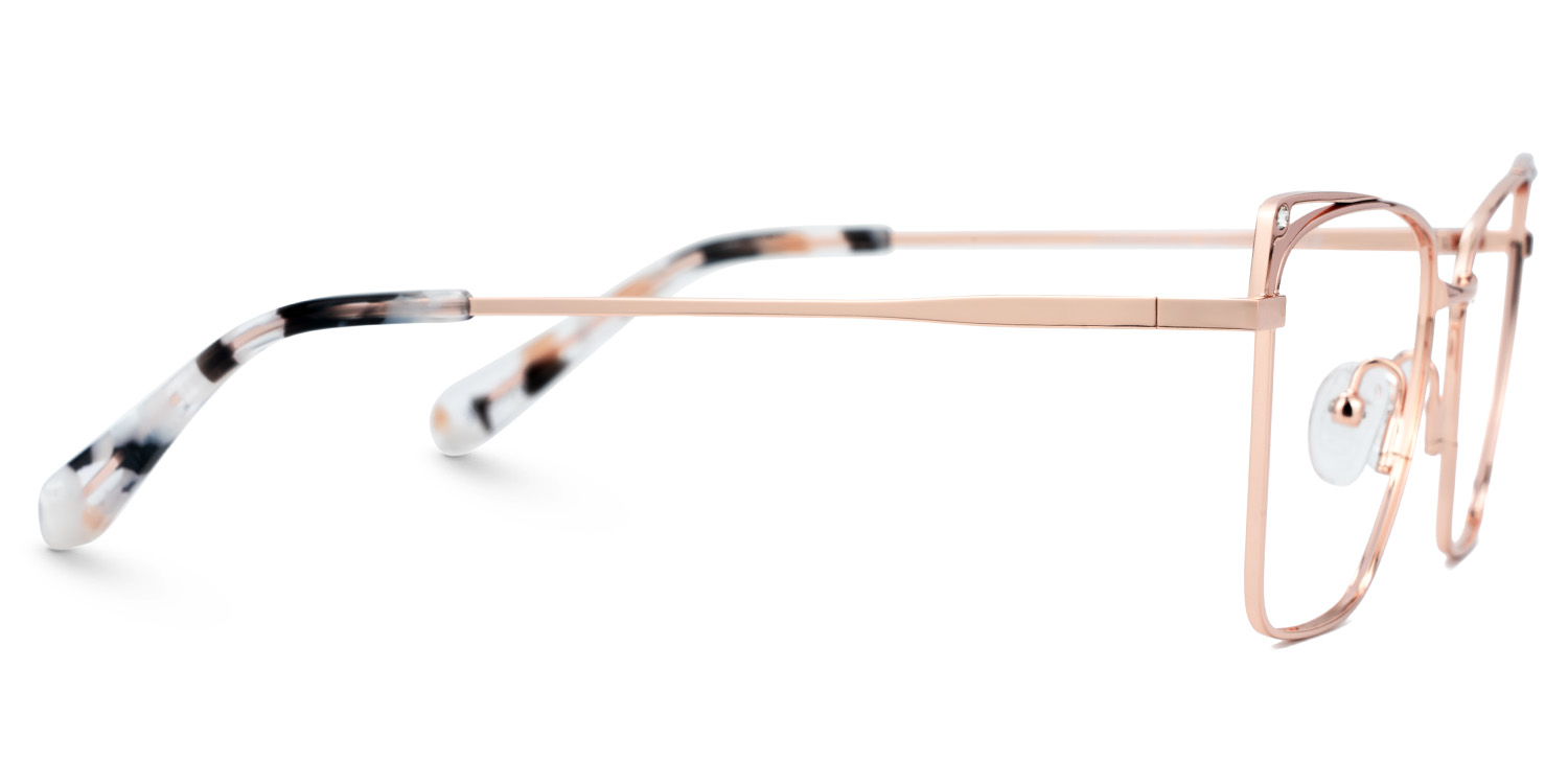 Rectangle Rose Gold Metal Glasses Frames | ZEELOOL UK2