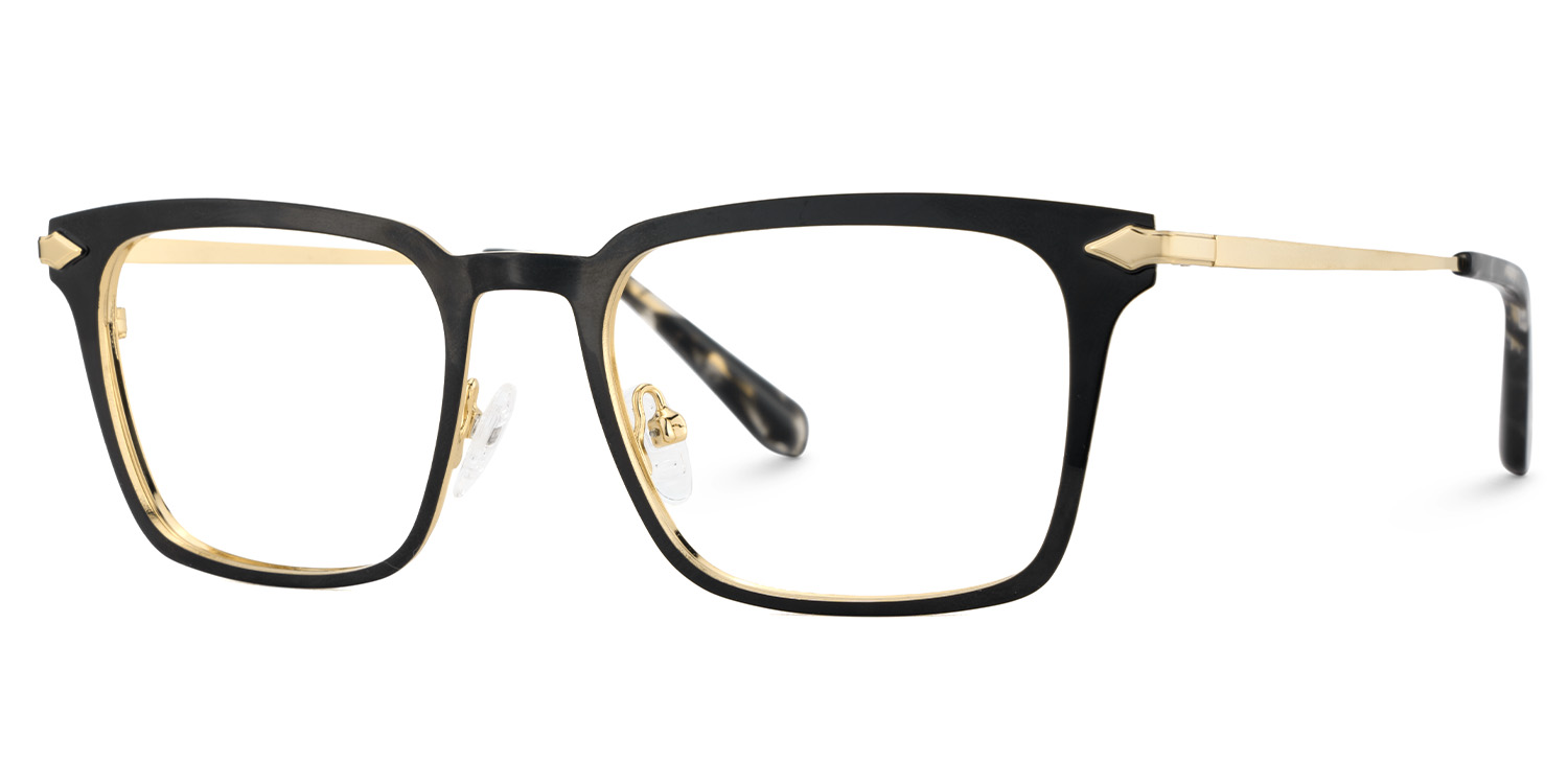 Black Color Chaney Rectangle Prescription Glasses | ZEELOOL UK3