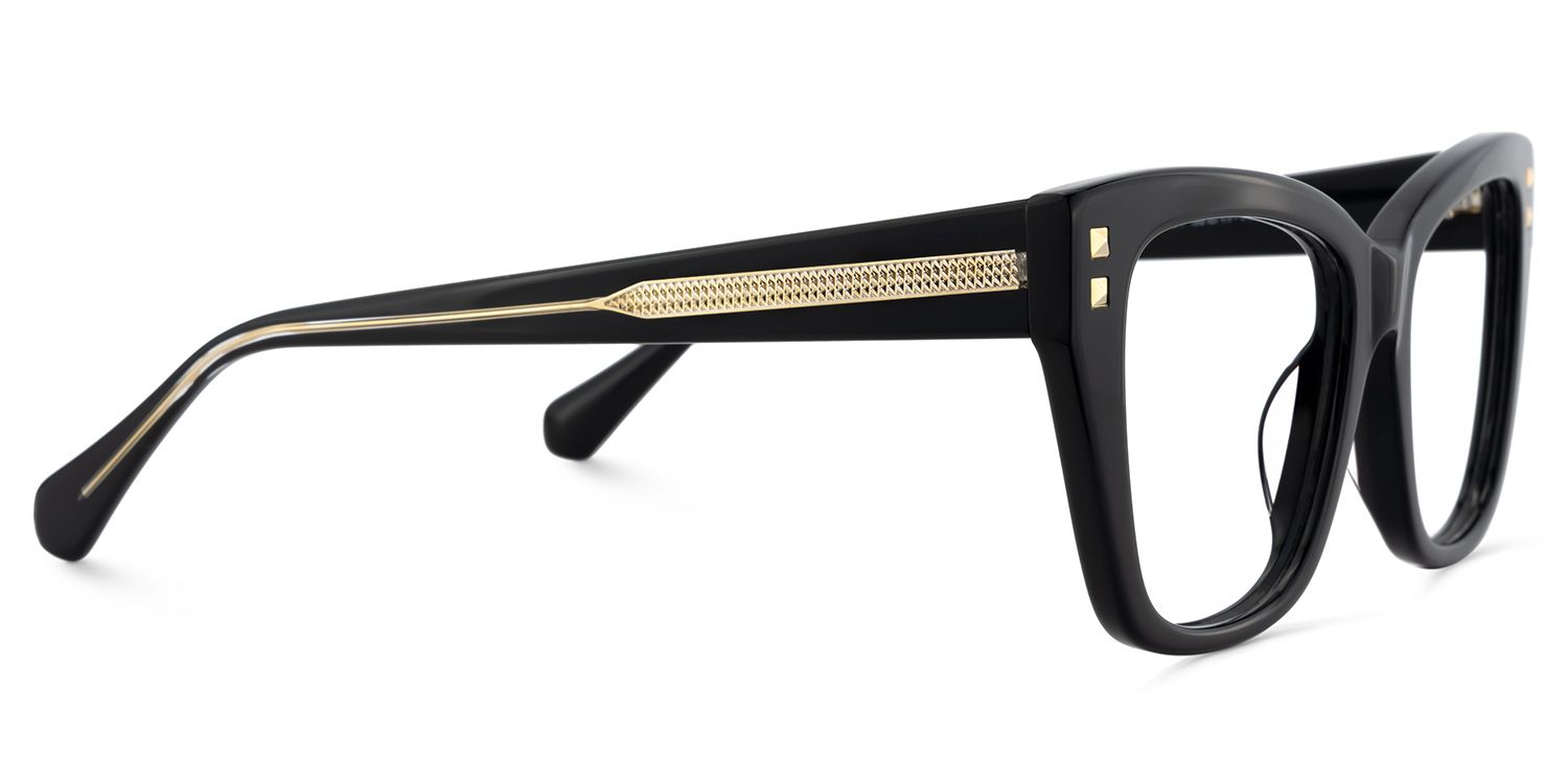Tessia Black Square Glasses Women's Glasses| ZEELOOL UK4