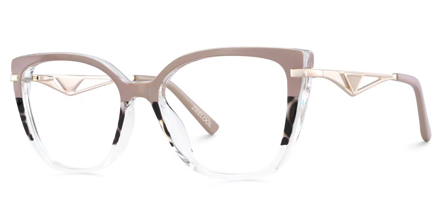 Cateye Shape Blue Light Blocking Glasses with Three Color Blocking3