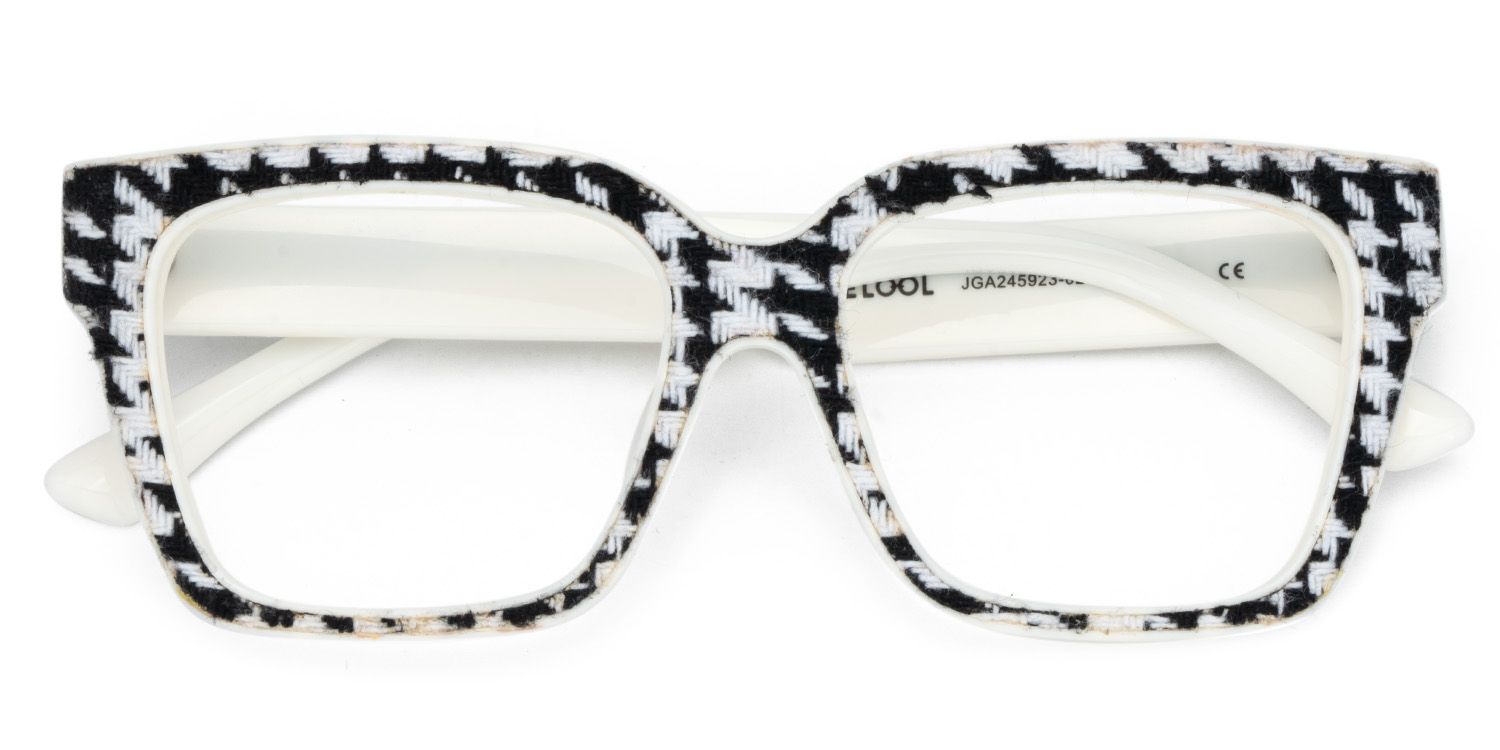 Eyeglasses For Rectangle Jaw With Houndstooth Pattern1