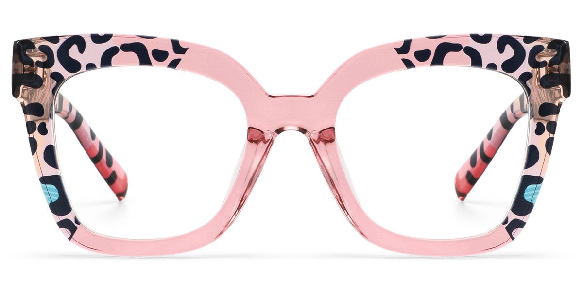 Malcolm Square Pink Leopard Glasses14
