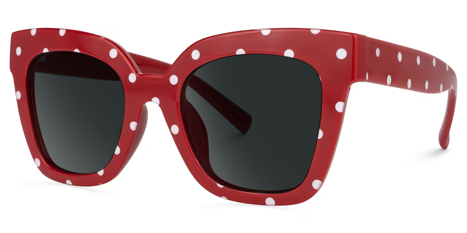 ZEELOOL Malcolm Square Red-Dot Glasses