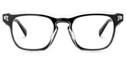 Liam Rectangle Black Clear Glasses1