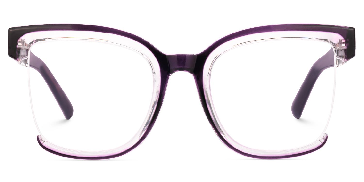 Square Cadogan Purple Color Frame Glasses | ZEELOOL UK0