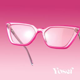 Yosef Cat-eye Bright-Pink Glasses0