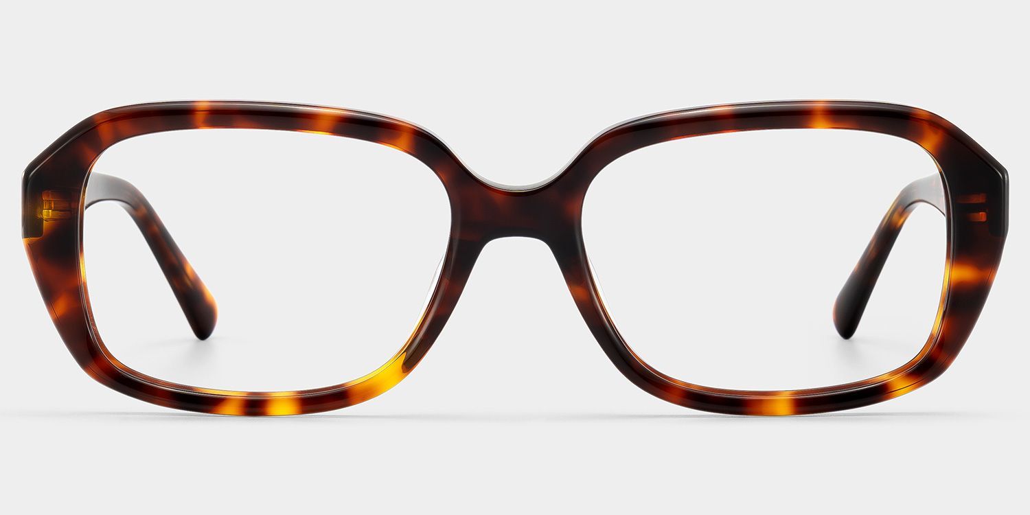 Rowan Brown Tortoise Rectangle Glasses for Women | ZEELOOL0