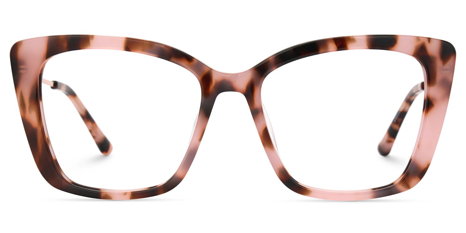 Sheyla Pink Tortoise Cat Eye Glasses for Women | ZEELOOL UK1