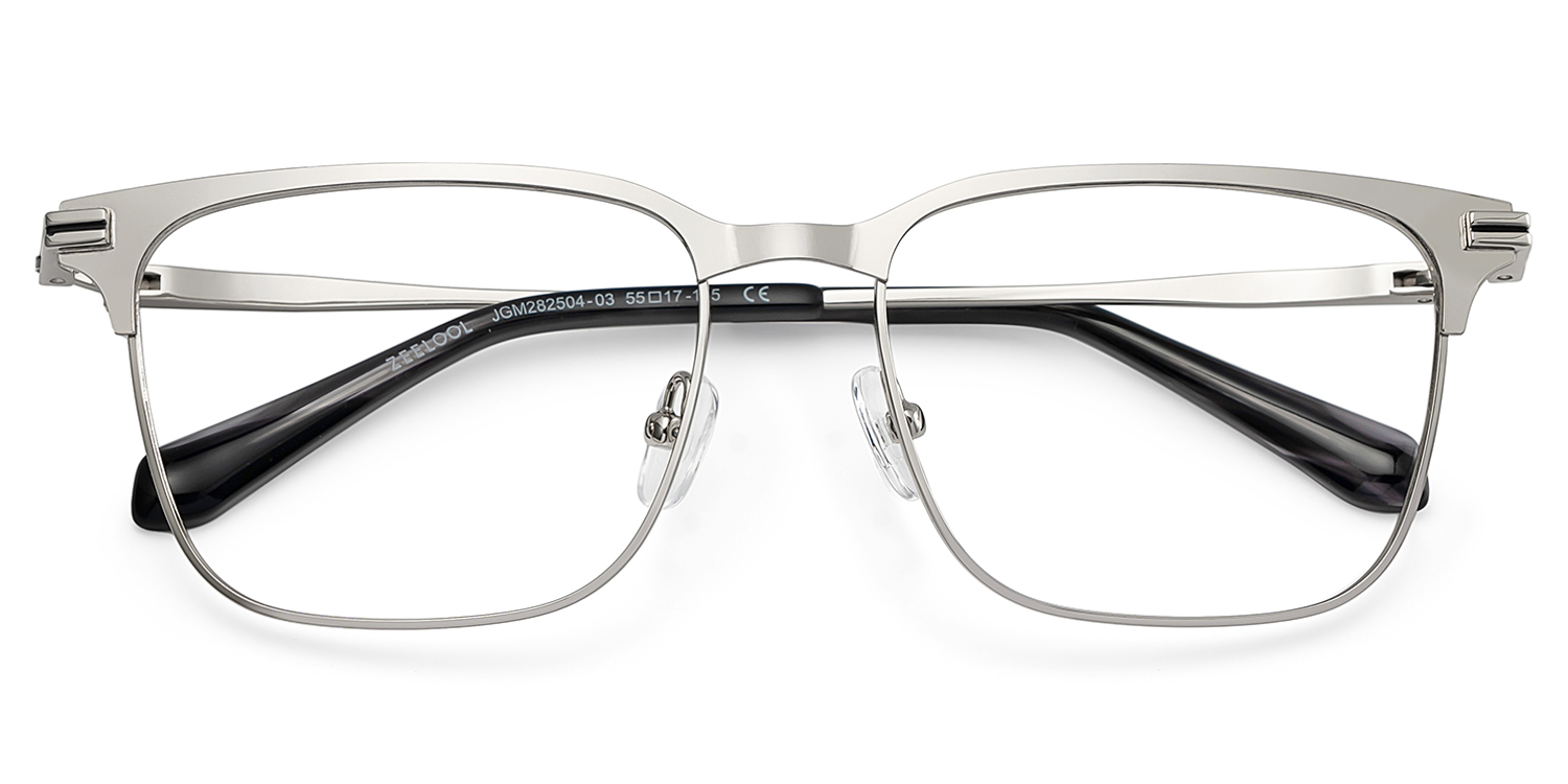 Marshall Silver Rectangle Prescription Glasses | ZEELOOL UK2
