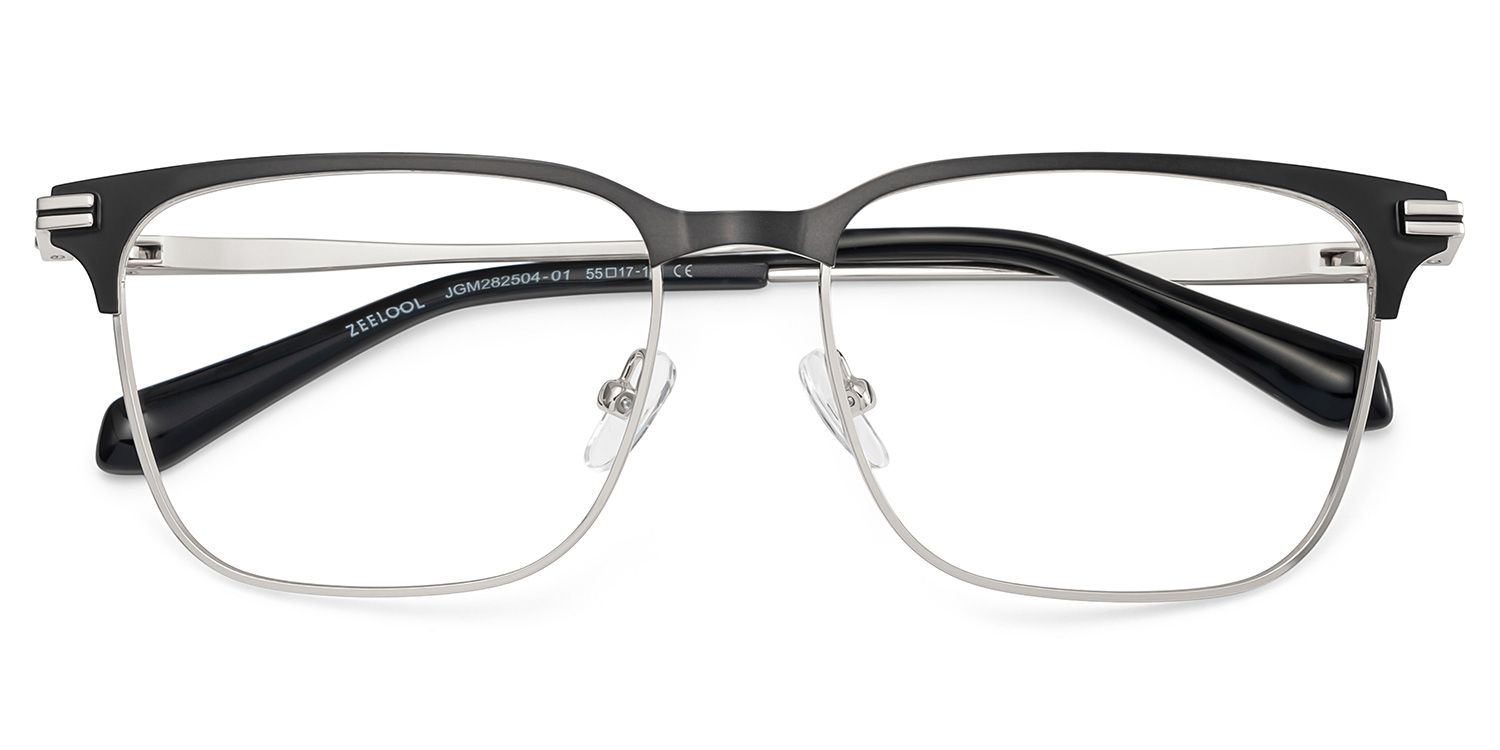 Marshall Gray Rectangle Prescription Glasses | ZEELOOL UK2