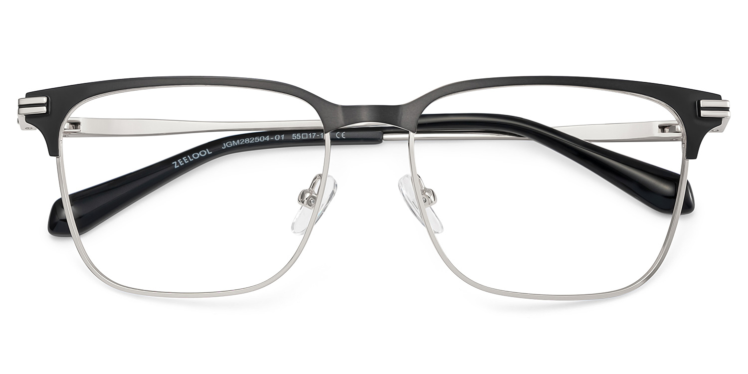 Marshall Gray Rectangle Prescription Glasses | ZEELOOL UK2