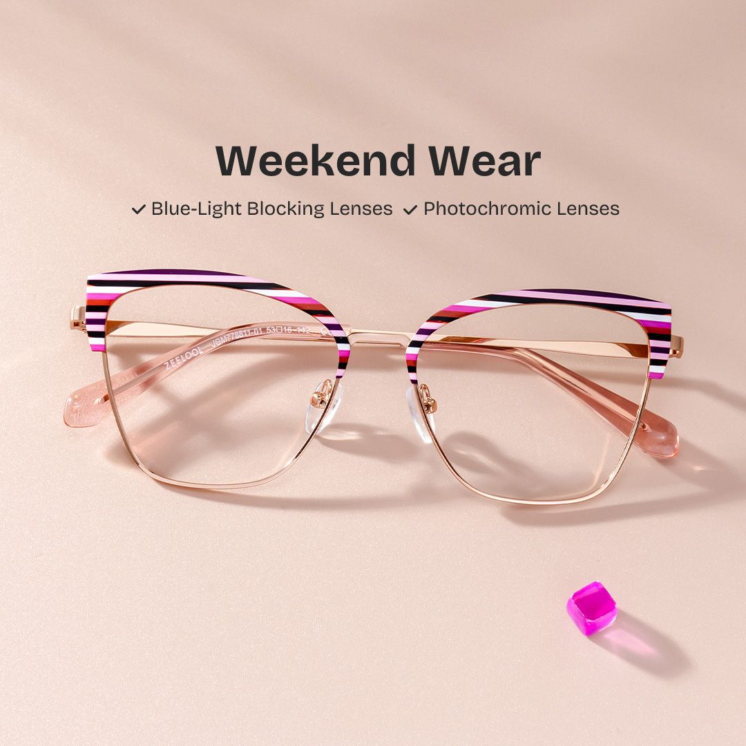 Harley Browline Colorful Color Frame Glasses for Women | Zeelool0