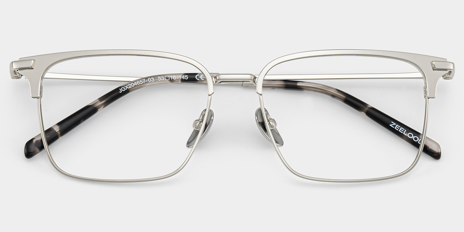Maxwell Browline Silver Glasses1